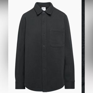 NWT* Aritzia TNA Cozy Fleece Boyfriend Shirt Black XS